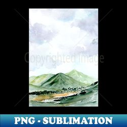 Vintage Mountain Landscape Painting - Exclusive Sublimation Digital File