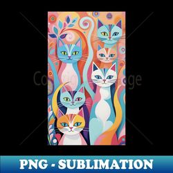 Whisker Whirlwind Abstract Cat's Colorful Dance 1 - Premium Sublimation Digital Download