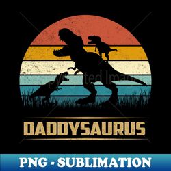 Daddy Dinosaur Daddysaurus 2 Two Kids Funny Father's Day dad - Special Edition Sublimation PNG File