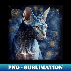 Gold And Blue Sphynx - Creative Sublimation PNG Download