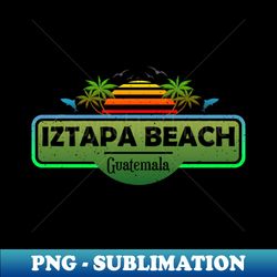 Iztapa Beach Guatemala Palm Trees Sunset Summer - Elegant Sublimation PNG Download - Perfect for Sublimation Mastery