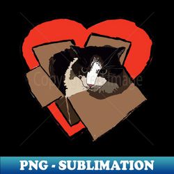 box cat heart - artistic sublimation digital file - add a festive touch to every day