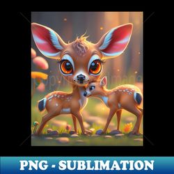 Deer Gambols With Mom  A Heartwarming Tale of Motherly Love - Instant Sublimation Digital Download - Create with Confidence