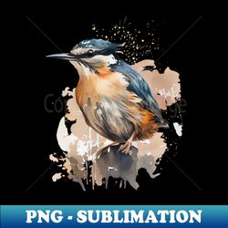 nuthatch bird on a tree branch - stylish sublimation digital download - transform your sublimation creations