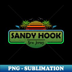 sandy hook beach new jersey palm trees sunset summer - digital sublimation download file - perfect for sublimation mastery