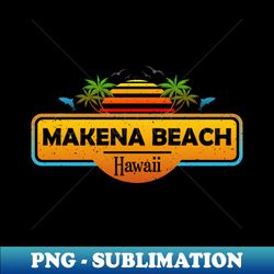 Makena Beach Hawaii Palm Trees Sunset Summer - Unique Sublimation PNG Download - Bring Your Designs to Life