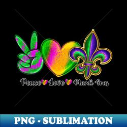 Peace Love Mardi Gras - Aesthetic Sublimation Digital File - Spice Up Your Sublimation Projects