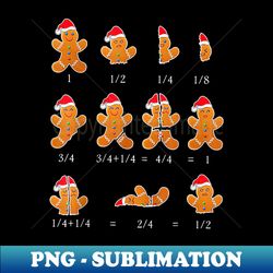 Christmas Math Teacher Fraction Gingerbread Cookie Santa Hat - Professional Sublimation Digital Download - Stunning Sublimation Graphics