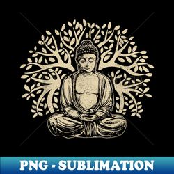 Buddha Tree Meditation Yoga Zen Buddhism Yogi Buddhist - Signature Sublimation PNG File - Unlock Vibrant Sublimation Designs