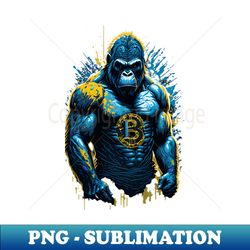Crypto Gorilla Bitcoin King - Instant PNG Sublimation Download - Spice Up Your Sublimation Projects