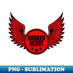Broken heart wing - PNG Transparent Sublimation Design - Unleash Your Inner Rebellion