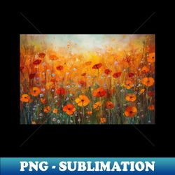 orange flower art landscape design - signature sublimation png file - perfect for sublimation art