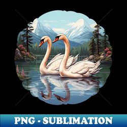 Swans in the lake - Aesthetic Sublimation Digital File - Unlock Vibrant Sublimation Designs