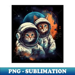 Space Cats - Retro PNG Sublimation Digital Download - Unleash Your Inner Rebellion