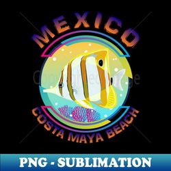 Mexico Costa Maya Beach Tropical Coral Marine Butterfly Fish - PNG Sublimation Digital Download - Bold & Eye-catching