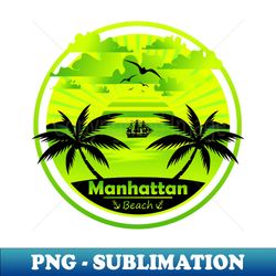 manhattan beach palm trees sunset california summer - instant png sublimation download - perfect for personalization