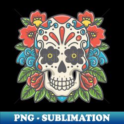 Floral Skull tattoo art - Exclusive Sublimation Digital File - Perfect for Creative Projects