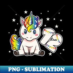 12th Birthday Unicorn 12 Years Old Party Rainbow - Unique Sublimation PNG Download - Bold & Eye-catching