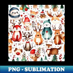 Christmas animal pattern - Artistic Sublimation Digital File - Defying the Norms