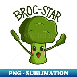Broc-Star Rock Star Broccoli - PNG Transparent Digital Download File for Sublimation - Unleash Your Inner Rebellion