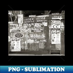 advertising signs 1938 vintage photo - decorative sublimation png file - create with confidence