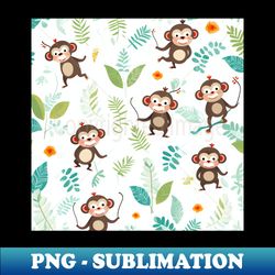 happy monkey pattern - trendy sublimation digital download - perfect for sublimation mastery