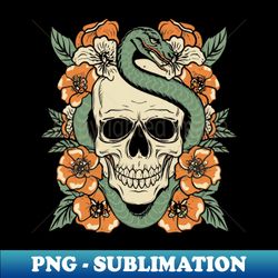 Traditional Skeleton Serpent Tattoo - Vintage Sublimation PNG Download - Defying the Norms