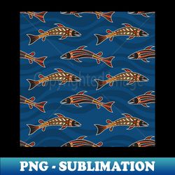 australian aboriginal art fish pattern - aesthetic sublimation digital file - bring your designs to life