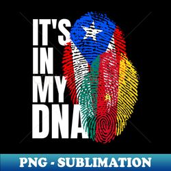 Puerto Rican And Cameroon Mix DNA Heritage Flag Gift - Sublimation-Ready PNG File - Capture Imagination with Every Detail