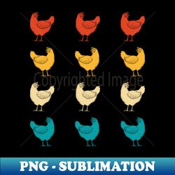 Funny Retro Vintage Chicken Farm Poultry Farmer Gift - Unique Sublimation PNG Download - Instantly Transform Your Sublimation Projects