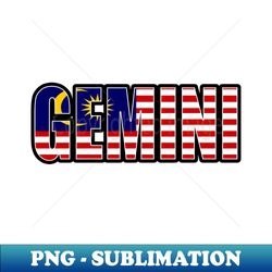Gemini Malaysian Horoscope Heritage DNA Flag - PNG Transparent Sublimation Design - Add a Festive Touch to Every Day