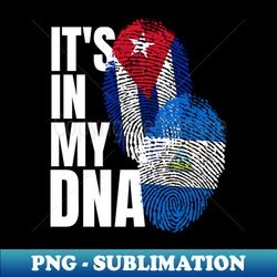 Cuban Plus Nicaraguan Mix DNA Heritage Flag - Special Edition Sublimation PNG File - Enhance Your Apparel with Stunning Detail