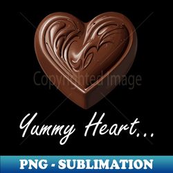 Chocolate Heart 1 - Yummy Heart White - Retro PNG Sublimation Digital Download - Perfect for Sublimation Art