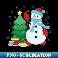 Christmas Snowman Christmas tree Presents - Premium PNG Sublimation File - Bring Your Designs to Life