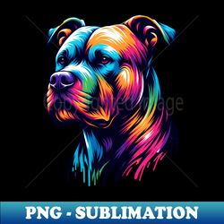 Colorful Pitbull for Dog Lovers - Decorative Sublimation PNG File - Enhance Your Apparel with Stunning Detail