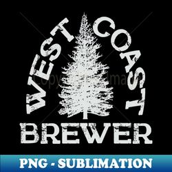 West Coast Brewer in White - PNG Transparent Digital Download File for Sublimation