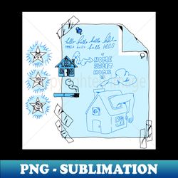 Doodle sheet blue - PNG Transparent Digital Download File for Sublimation