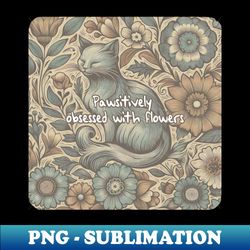 Floral cat - Modern Sublimation PNG File
