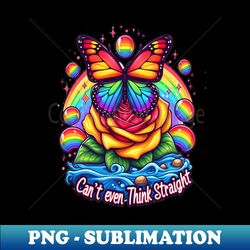 Vibrant Butterfly Perched on Colorful Folds With Inspirational Pride Message 1 - Retro PNG Sublimation Digital Download