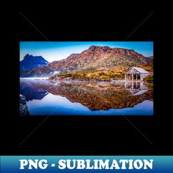The Boatshed, Dove Lake, Cradle Mountain, Tasmania. - PNG Transparent Sublimation Design