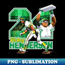 Rickey Henderson Tee T-shirt - Vintage Sublimation PNG Download