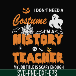 I dont need a costume Im a music teacher my job title is scary enough halloween svg, png, dxf, eps digital file HLW0115