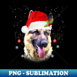 german shepherd santa hat merry christmas - creative sublimation png download