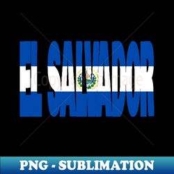 El Salvador flag stencil - Sublimation-Ready PNG File