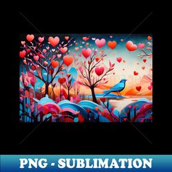 a beautiful landscape of hearts - modern sublimation png file