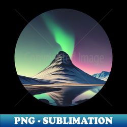 Minimalist Kirkjufell Icelandic Adventure T-shirt - Elegant Sublimation PNG Download