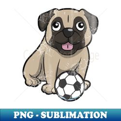 Soccer Pug Dog - Instant PNG Sublimation Download
