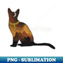 Minimalistic Paper Craft Digital Art - Egyptian Cat