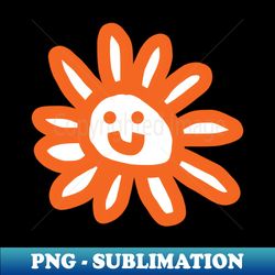 orange daisy flower smiley face graphic - sublimation-ready png file