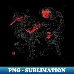 Chinese Style Ink Wolf - Sublimation-Ready PNG File